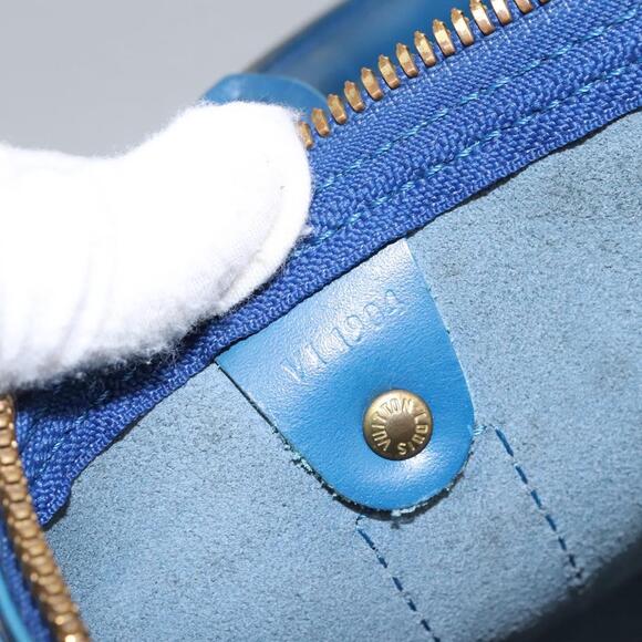 LOUIS VUITTON Epi Keepall 55 Boston Bag Toledo Blue M42955 - Picture 12 of 16